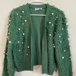 NWOT mighty fine green cardigan